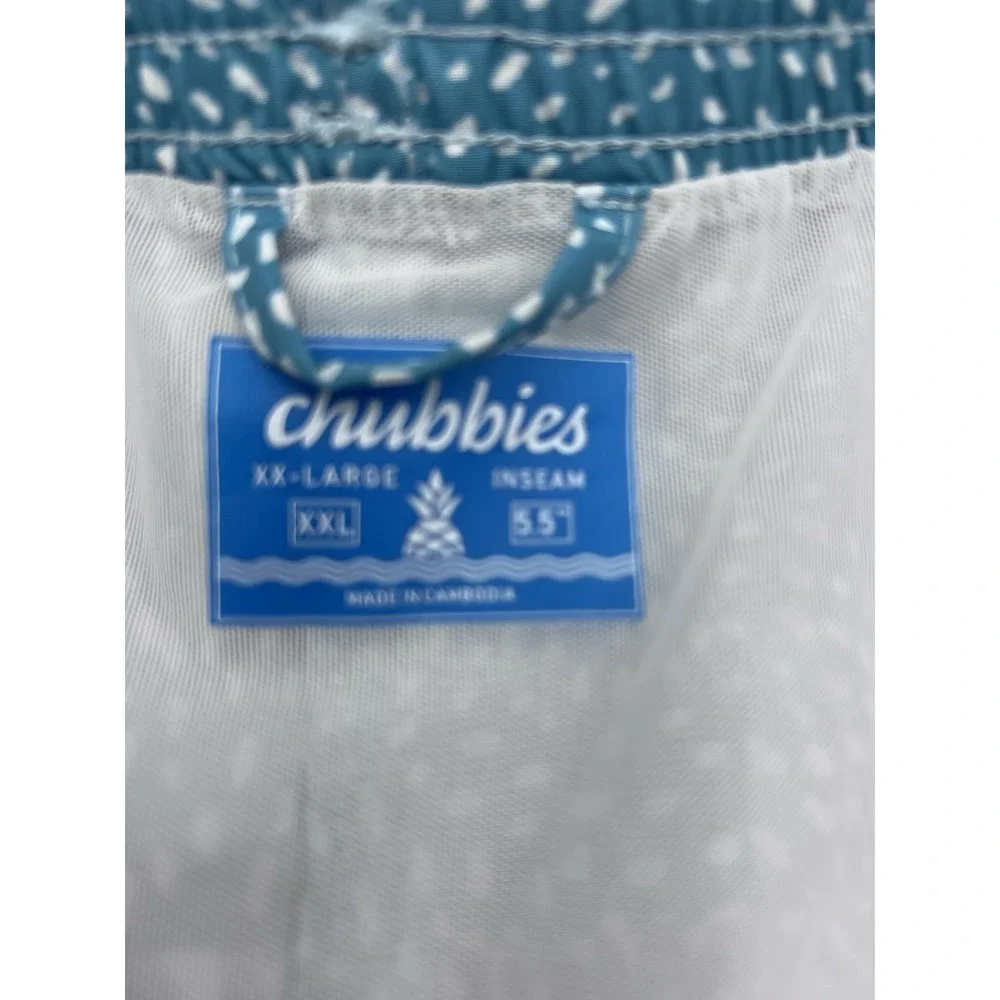 Chubbies Swim Trunks Aqua Geometric Men's 2XL 5.5